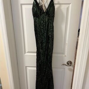 Emerald Green Sequin Prom Dress
